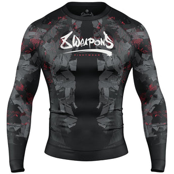 Rashguard 8WEAPONS L/S HIT 2.0 Black Red.