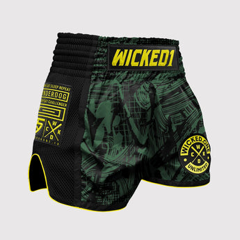 Muay Thai Short Havoc Noir/Kaki - Wicked One